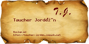 Taucher Jordán névjegykártya